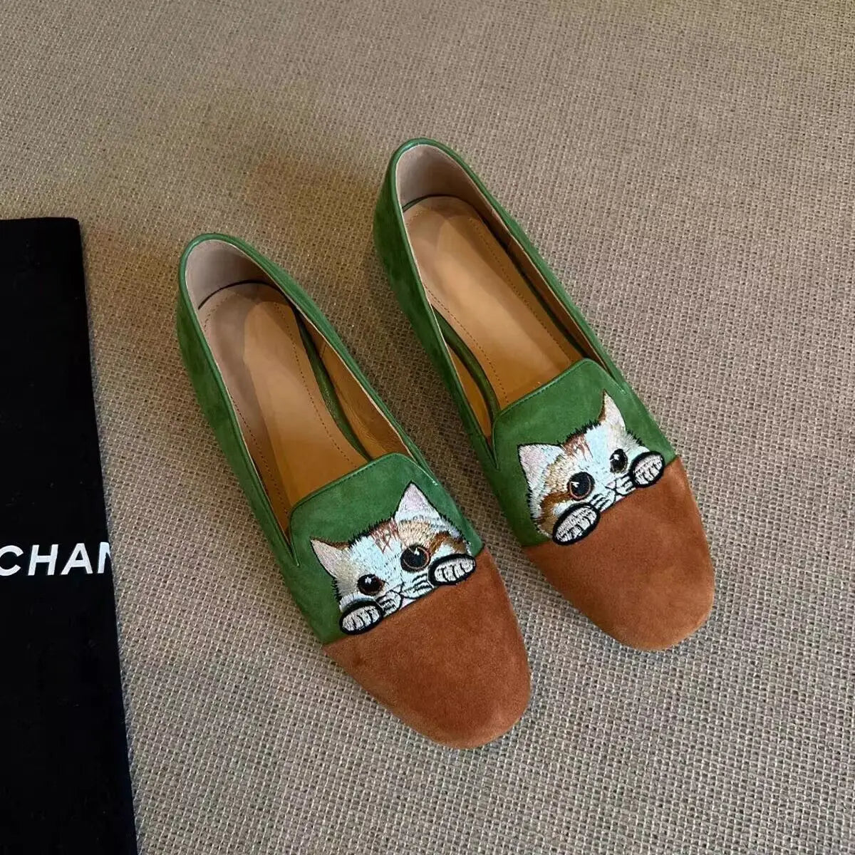 Kitty Printed Dance Slipper Shoes