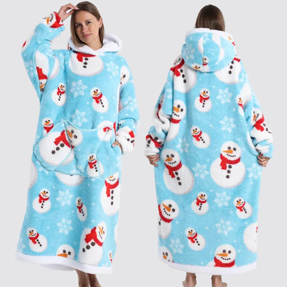 Cozy Wearable Hooded Blanket for Adults