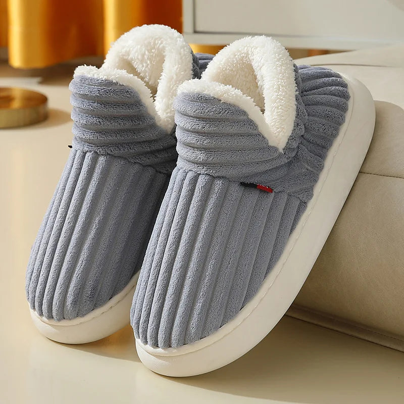 Cozy Faux Fur Ankle Slippers – Soft Warm Indoor Shoes