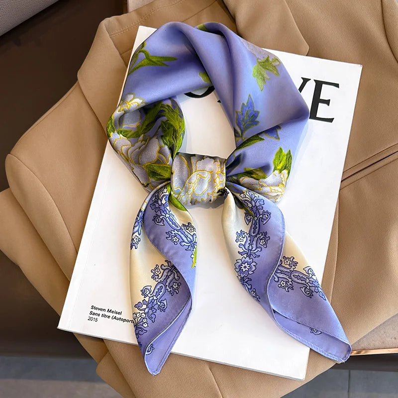 Soft Plaid Scarf for Women Neck Hair Accessory