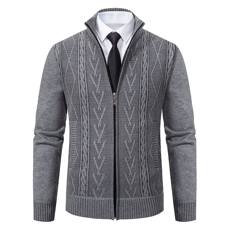 Soft Men's Knit Cashmere Sweater Jacket