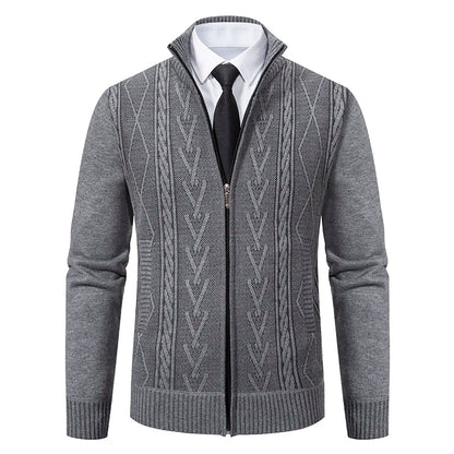 Soft Men's Knit Cashmere Sweater Jacket