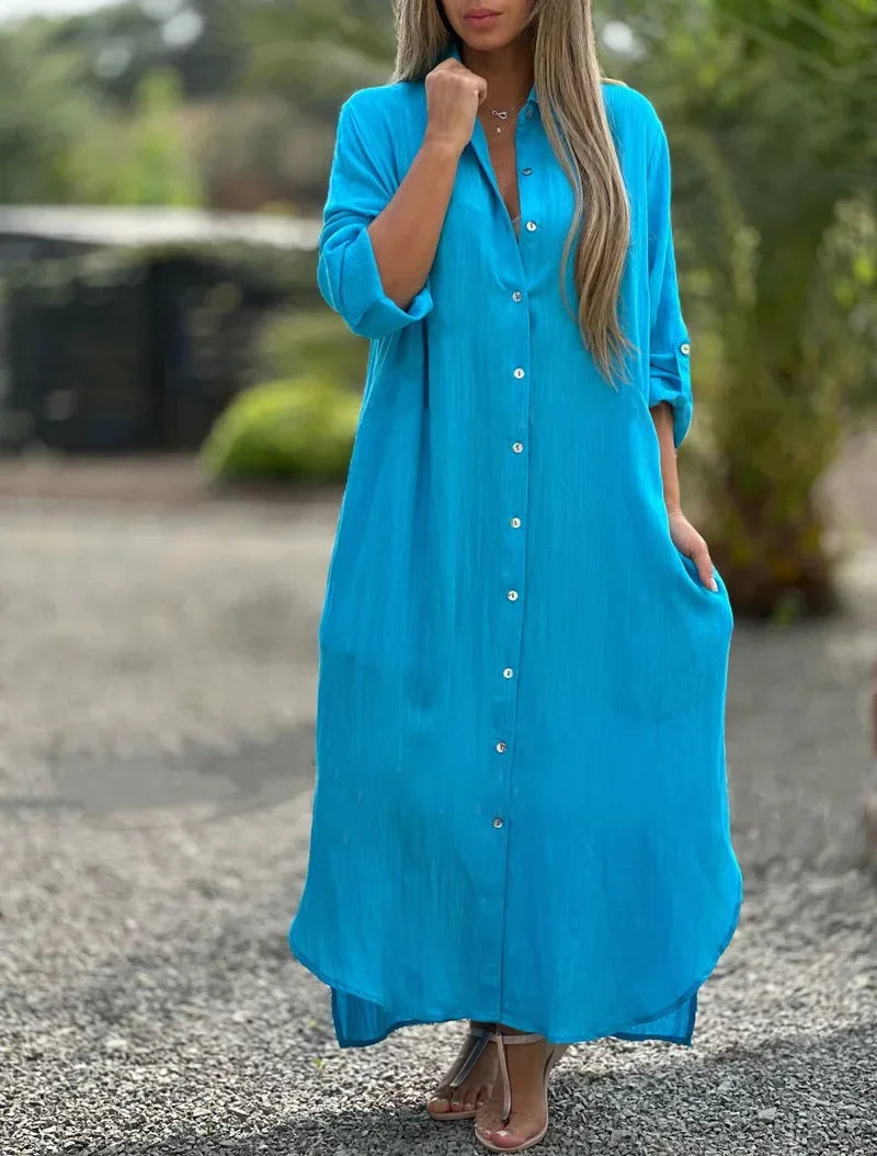 Pretty Lightweight Natural Summer Dress for Women