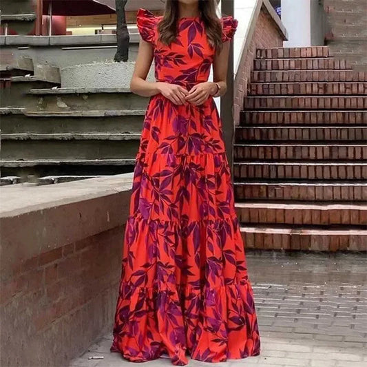 Beautiful Long Dress with Floral Print for Women - VogeLuxe