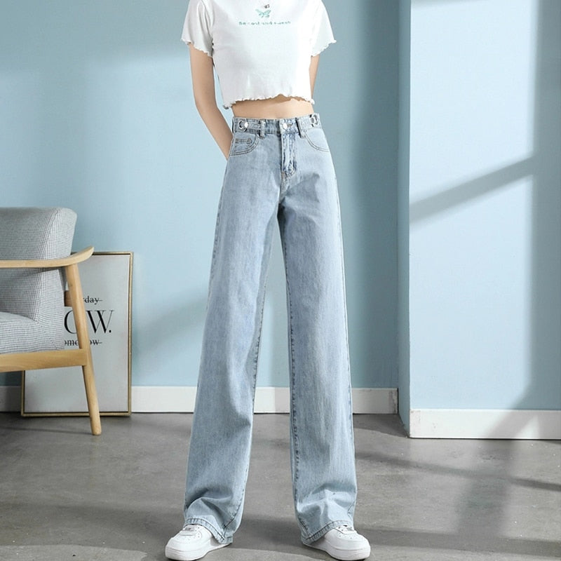 Fashionable High Waist Wide Leg Jeans for Women