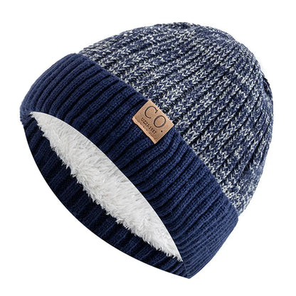 Warm Double Tone Fleece Lined Winter Hat