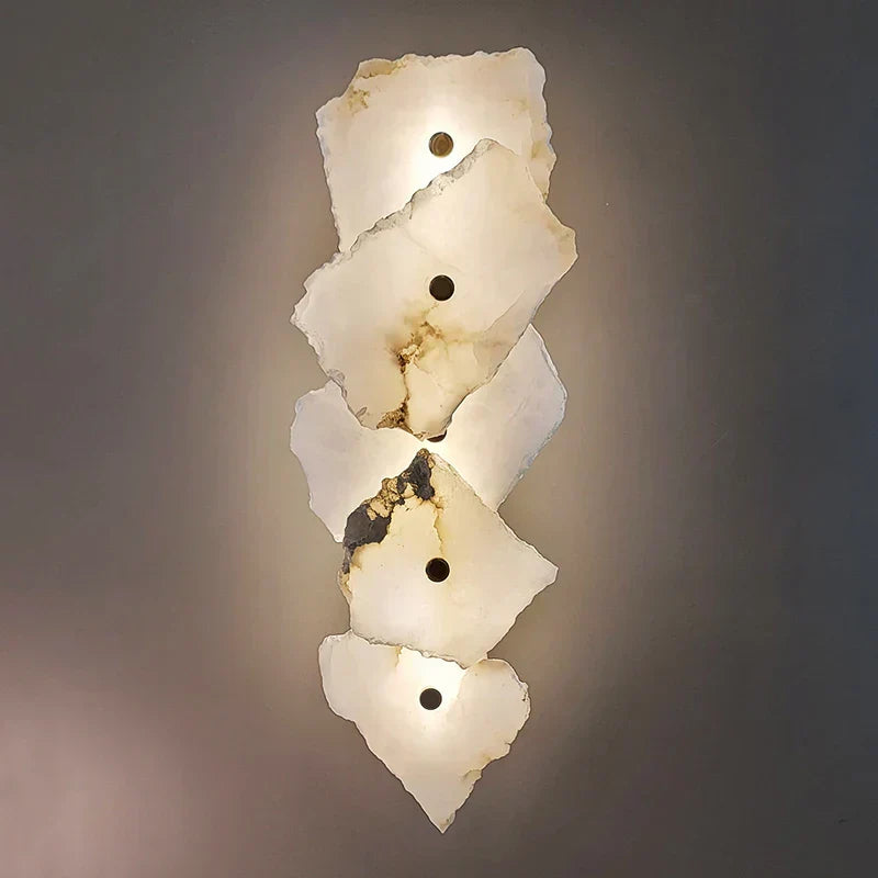 Luxury Marble LED Wall Light With Copper Details - VogeLuxe