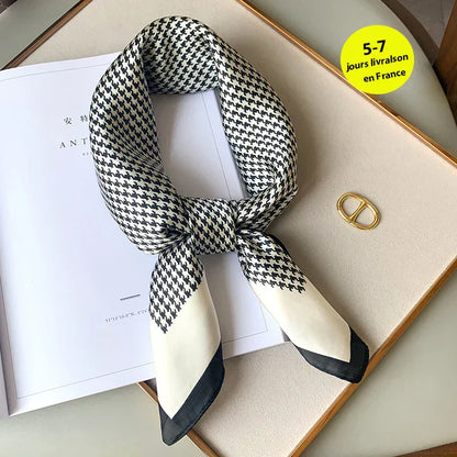 Soft Plaid Scarf for Women Neck Hair Accessory