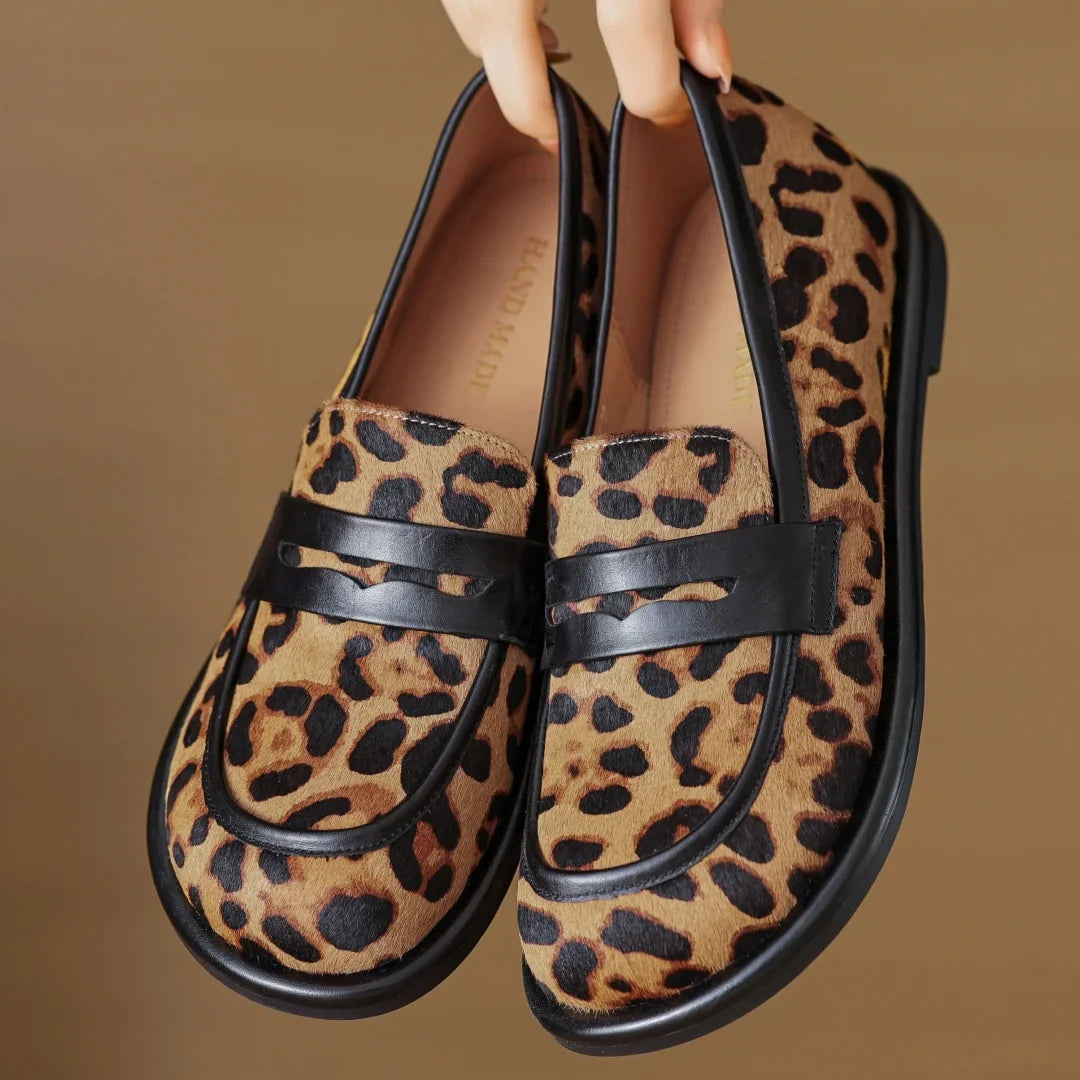 Luxury Leather Slip On Women's Moccasin Shoes