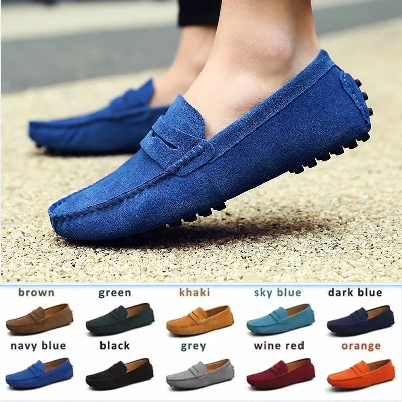 Classic Leather Slip On Shoes - VogeLuxe
