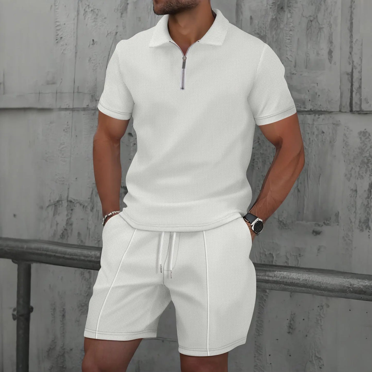 Men's Breathable Lightweight Short Sleeve Suit Set