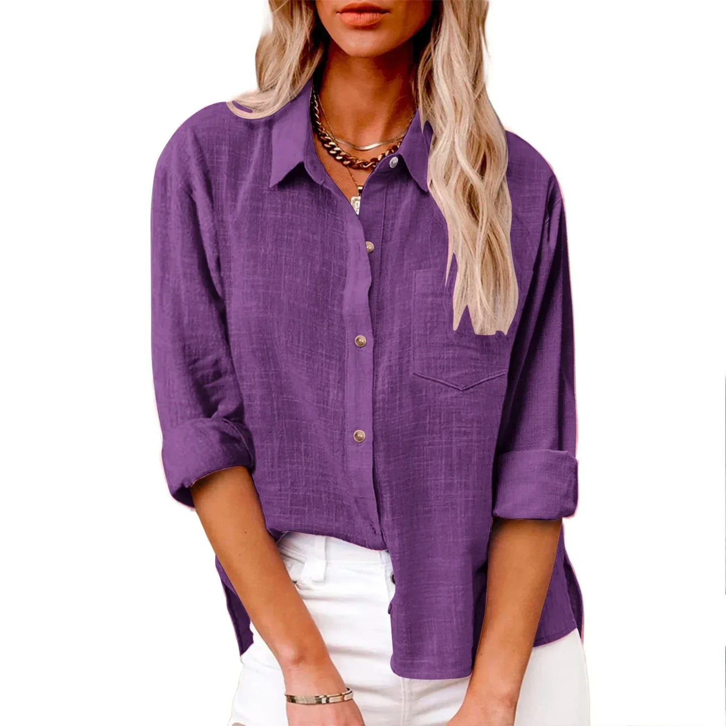 Ladies Classic Casual Linen Shirt