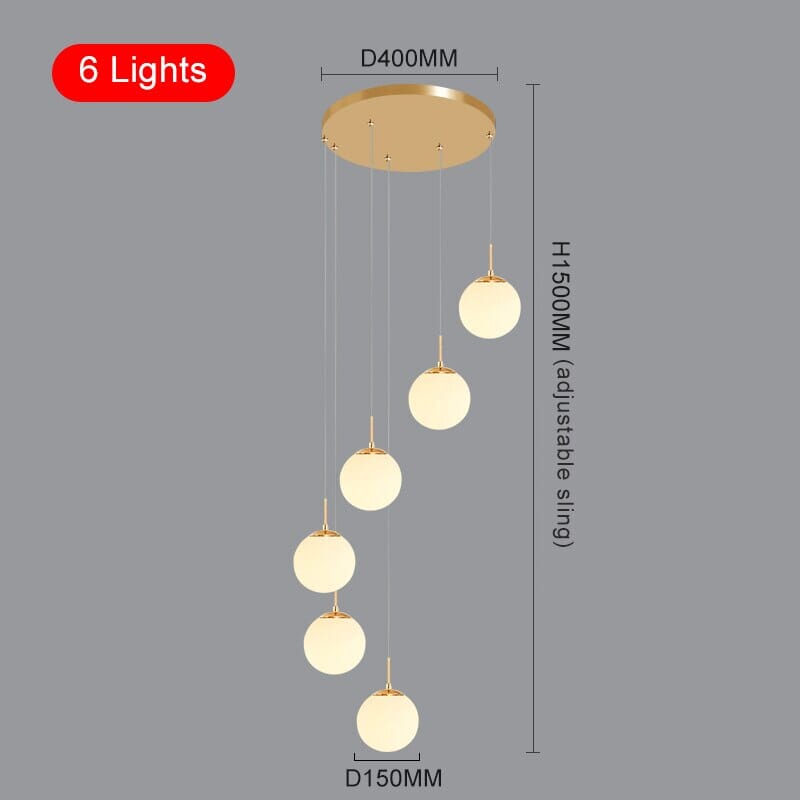 Round Glass Pendant Chandelier