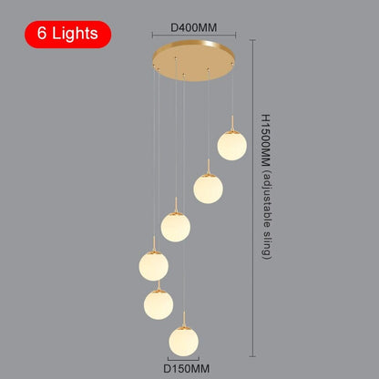 Round Glass Pendant Chandelier