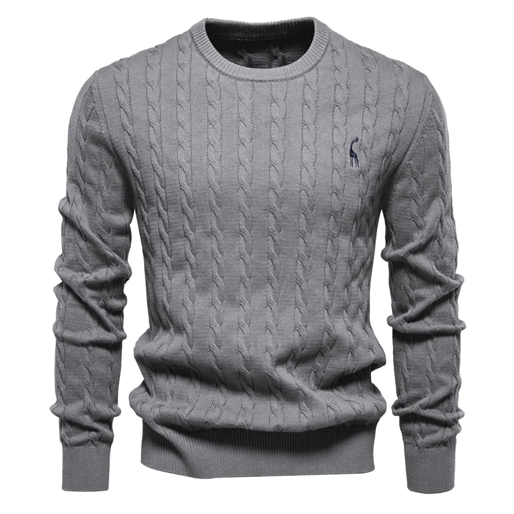 Cozy Mens Animal Print Crew Sweater