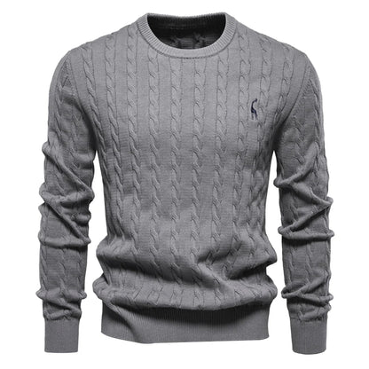 Cozy Mens Animal Print Crew Sweater