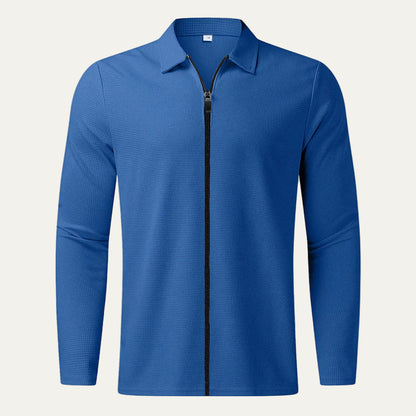 VogeLuxe | Men’s Textured Zip Up Collared Jacket