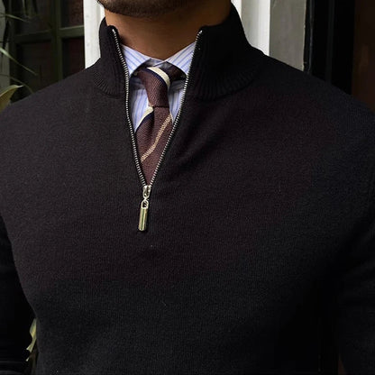 VogeLuxe | Men’s Refined Quarter Zip Knit Sweater