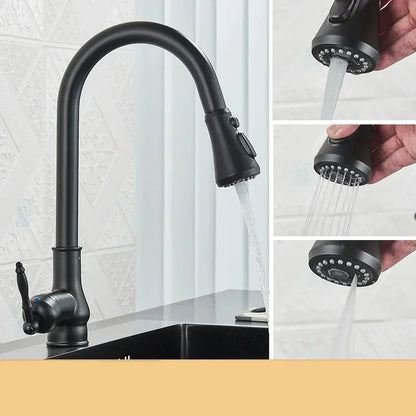 Vintage Brass 360 Kitchen Faucet With Dark Finish