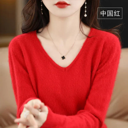 Luxurious Cashmere V Neck Sweater for Women