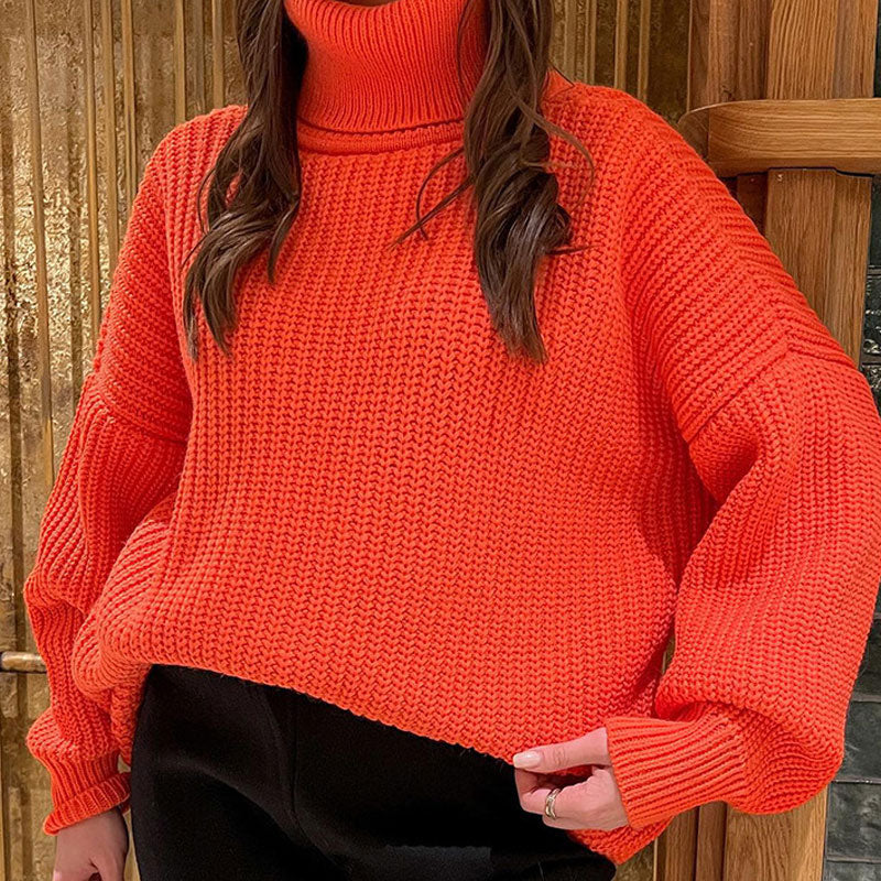 Soft Women's Cable Knit Turtleneck Sweater