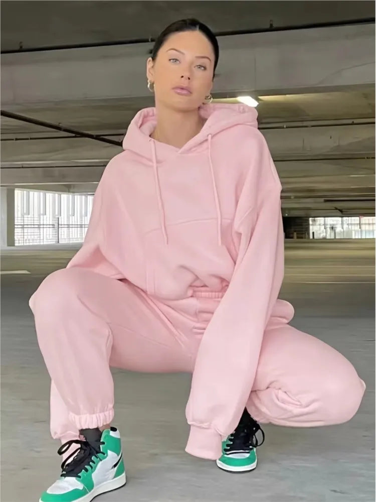 Warm Women's Fleece Hoodie and Jogger Set