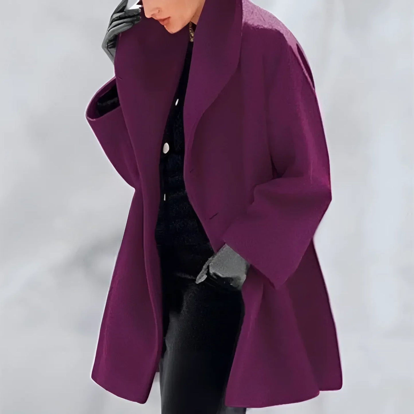 Women's Classic Warm Parka Coat with Button Front