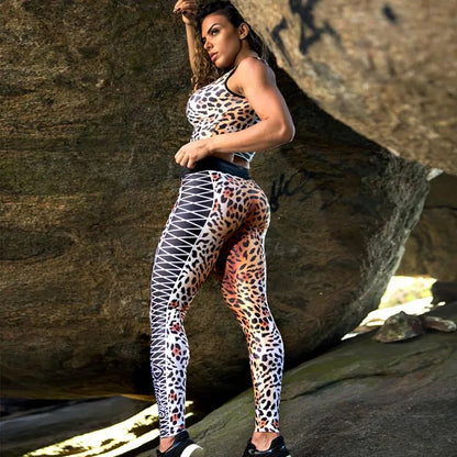 Flattering Animal Print High Waist Leggings - Shapewear