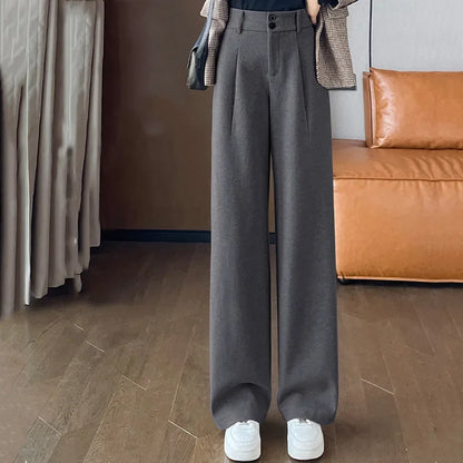 Classic Fit Warm Wool Straight Leg Pants