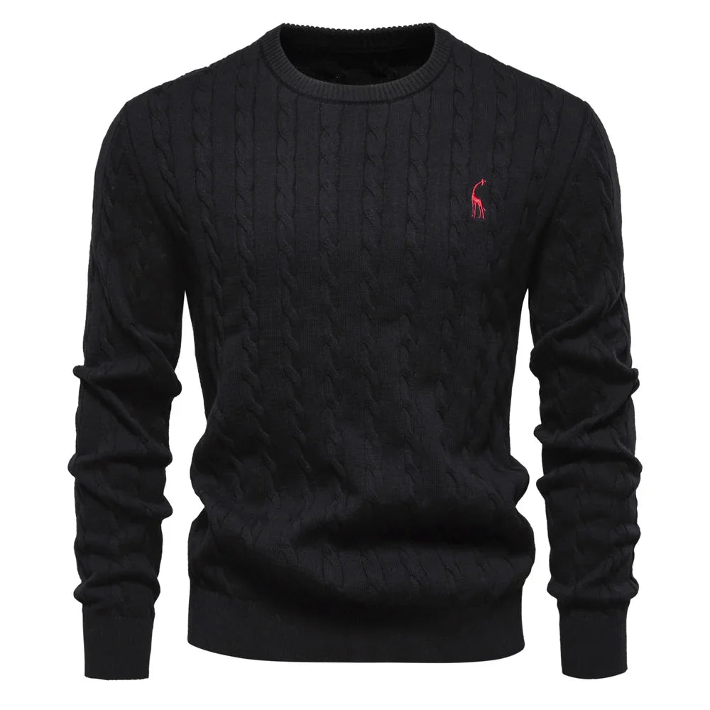 Cozy Mens Animal Print Crew Sweater