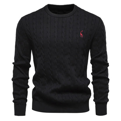 Cozy Mens Animal Print Crew Sweater