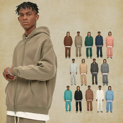 Warm Thick Fleece Zip Up Hoodie Jacket - VogeLuxe