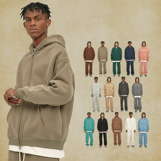 Warm Thick Fleece Zip Up Hoodie Jacket - VogeLuxe