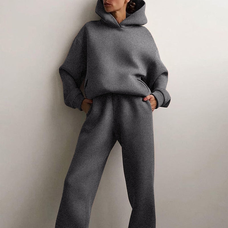 Cozy Women's Casual Sweatpant Hoodie Set