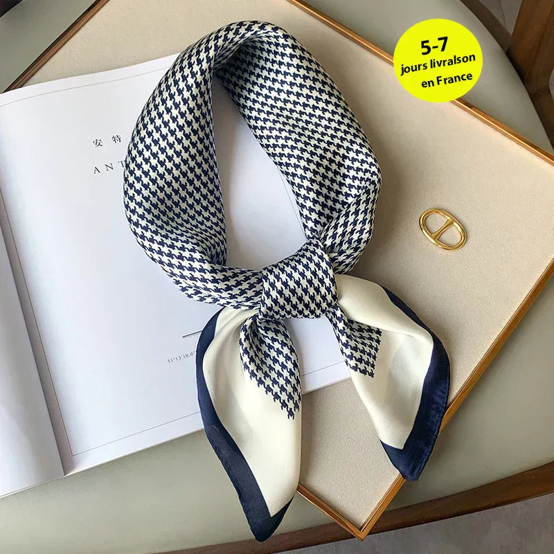 Soft Plaid Scarf for Women Neck Hair Accessory