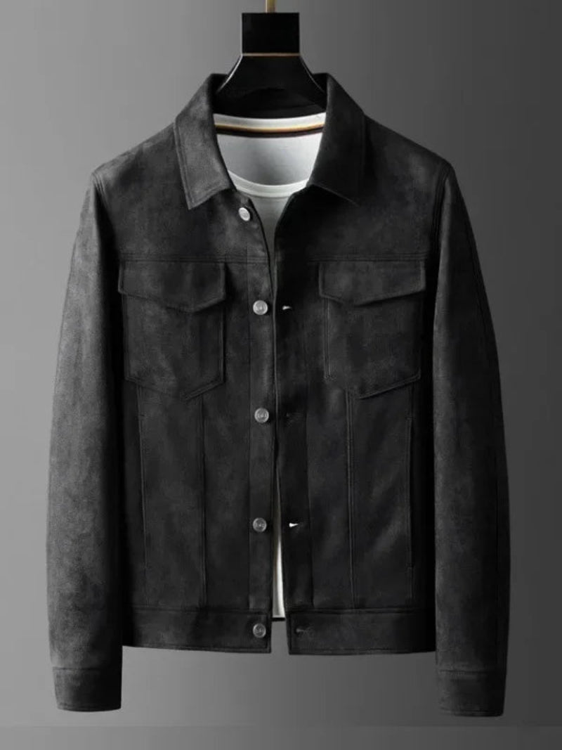 Men's Classic Slim Leather Biker Jacket