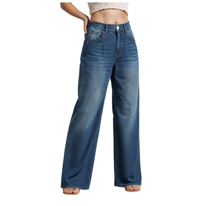Relaxed Fit Women's Dark Blue Loose Jeans - BritishElegance
