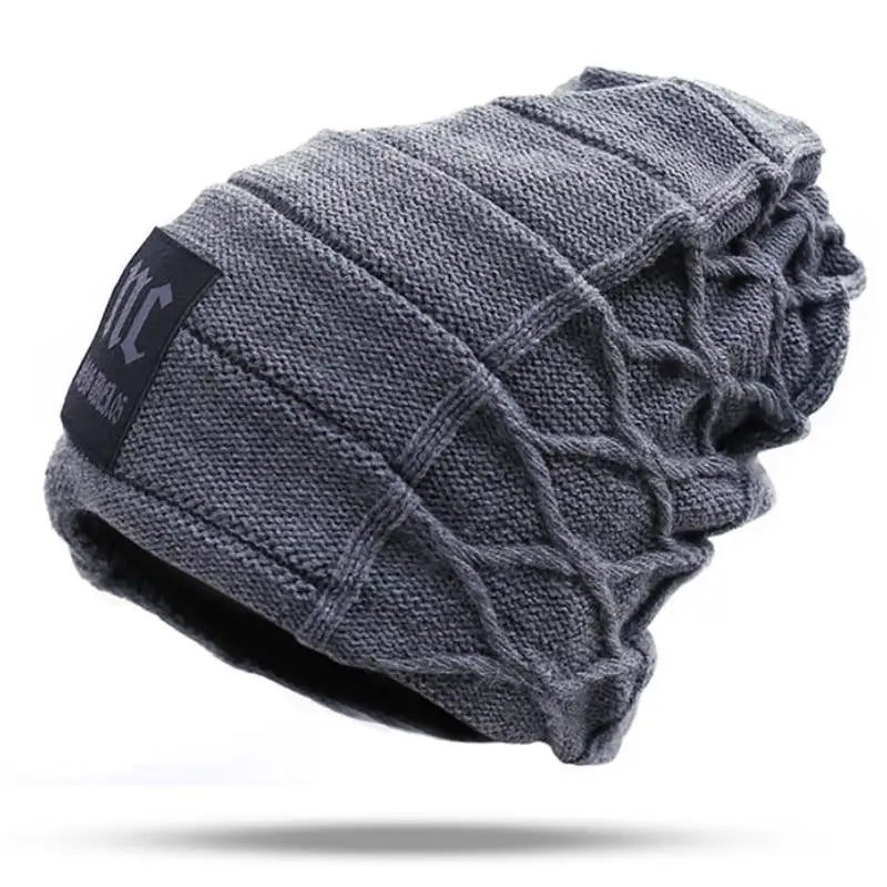 Warm Faux Fur Lined Knit Winter Hat