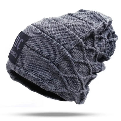 Warm Faux Fur Lined Knit Winter Hat