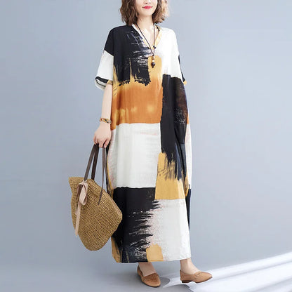 Free-Spirited Global Maxi Sundress - Relaxed Casual Wear