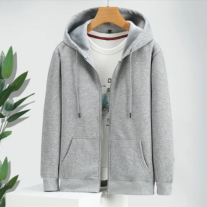 Large Size Men's Zip Up Hooded Sweatshirt