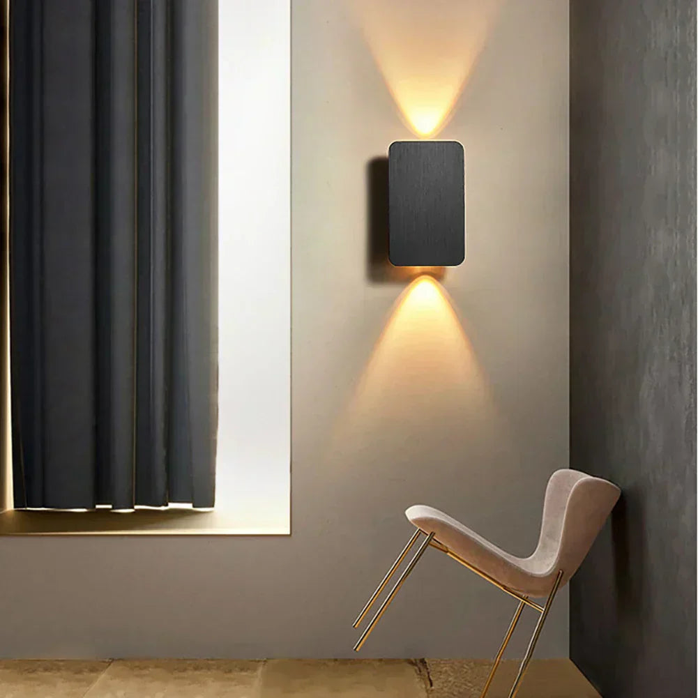 Modern 2 Head Black LED Wall Sconce Light