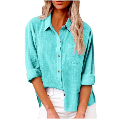 Ladies Classic Casual Linen Shirt