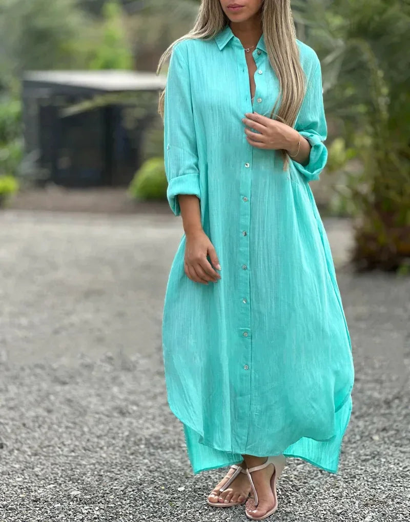 Pretty Lightweight Natural Summer Dress for Women - VogeLuxe