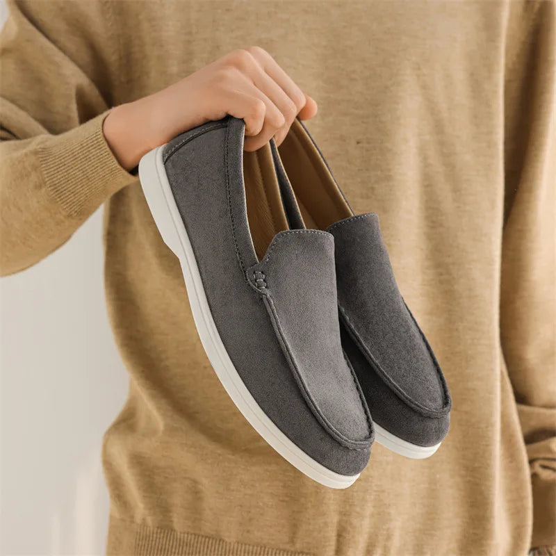 Luxury Brown Leather Slip On Shoes