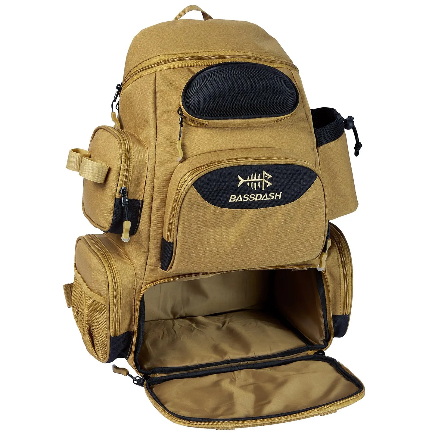 Waterproof Fishing Gear Backpack with Rod Holder & Pockets