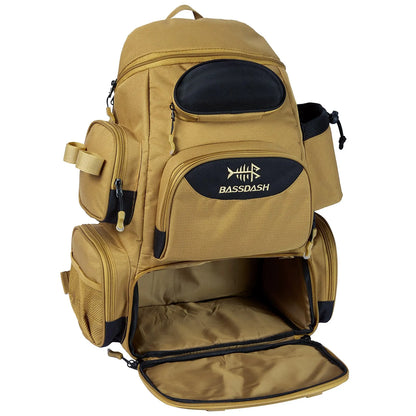 Waterproof Fishing Gear Backpack with Rod Holder & Pockets