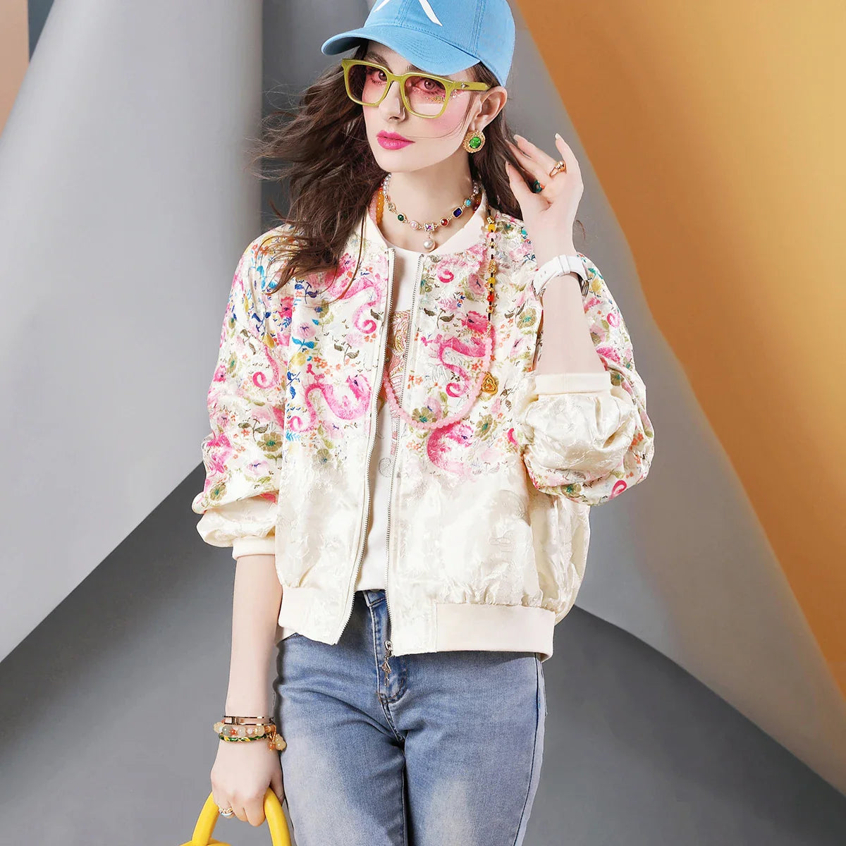 Floral Oriental Embroidered Spring Coat