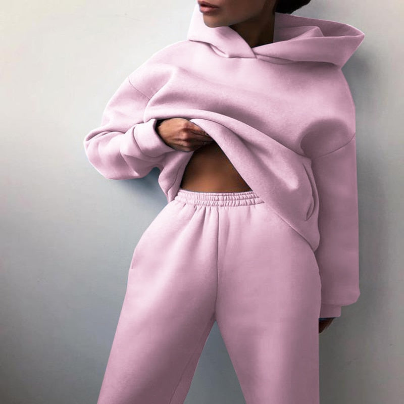 Cozy Women's Casual Sweatpant Hoodie Set