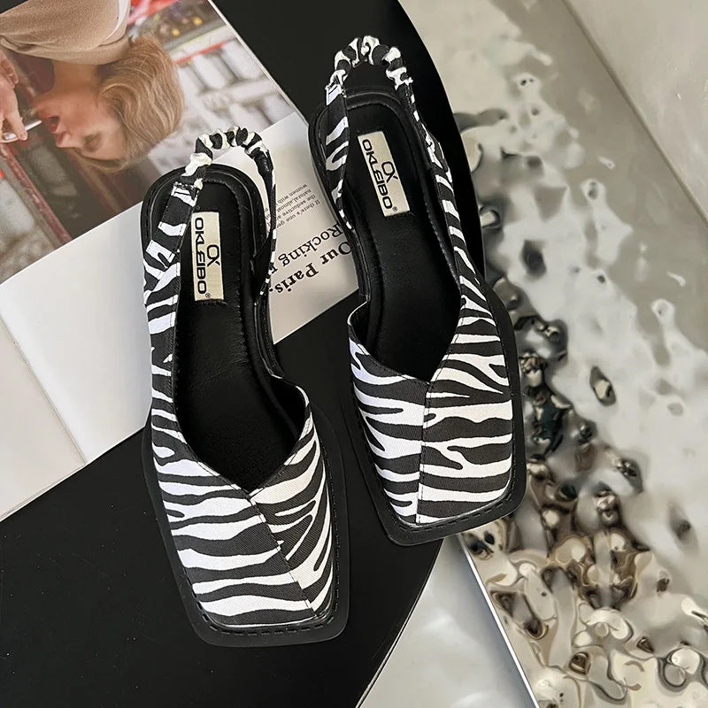 Women's Comfortable Square Toe Slingback Sandals